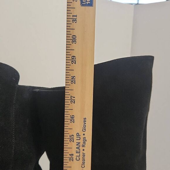 Zara Black Suede Over the Knee Boots Block Heel Women's Size 7.5 US / 38 EU - Picture 5 of 12